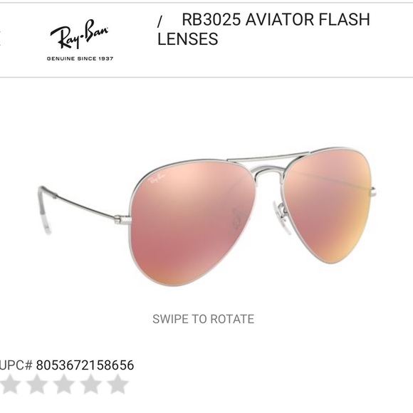 Ray Ban AVIATOR FLASH LENSES silver copper Flash - Picture 2 of 8